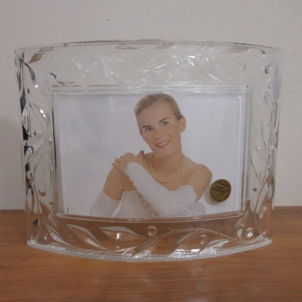 Cristal D’Arques France 24% Genuine Lead Crystal Frame Holds 4x6 Picture 2 Views